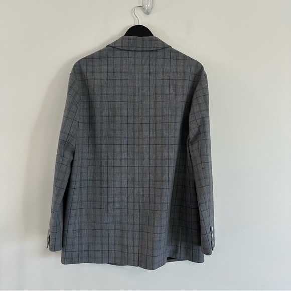 Tibi Oversized Jasper Checked Woven Blazer Size 4 Grey Multi Colour - Picture 6 of 15